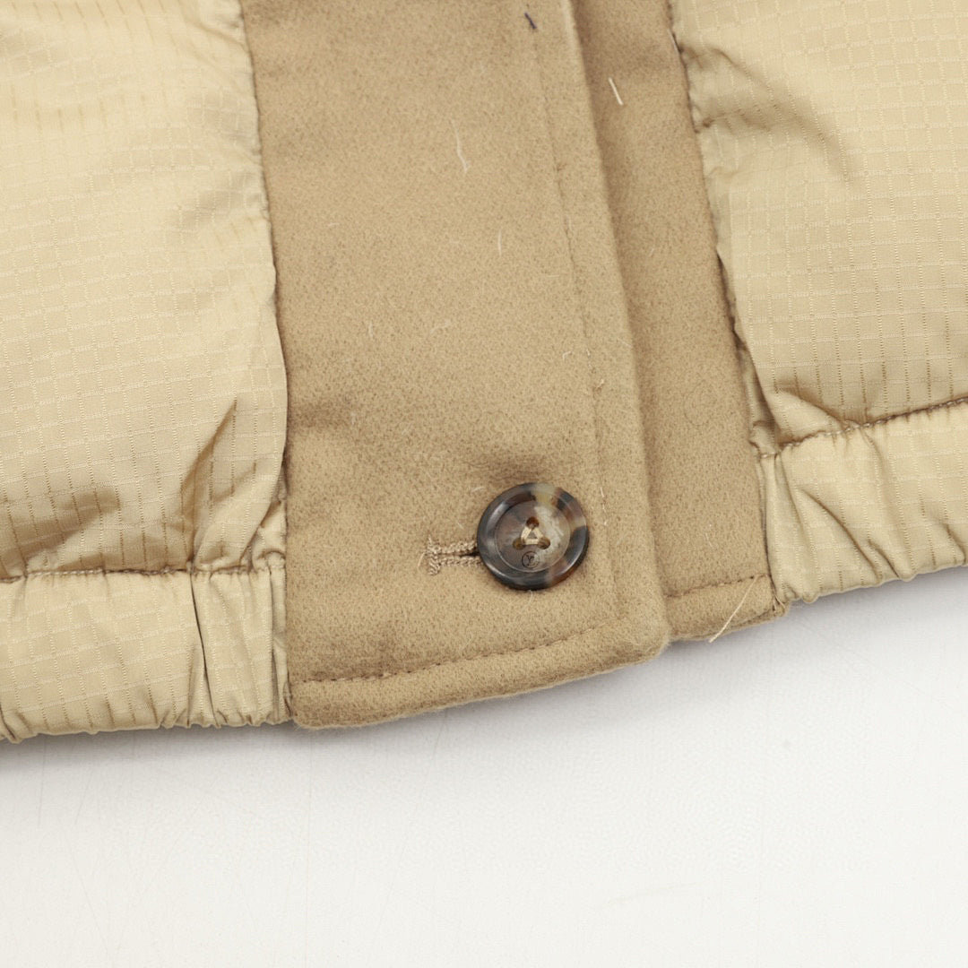 Louis Vuitton Fine-Check Hooded Down Jacket with Embossed Leather Patch